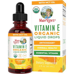 MARYRUTH'S Organics USDA Vitamin E Liquid Drops 2 Month Supply | Bone and Joint Health | Cognitive Health for Adults and Kids | Sugar Free, Vegan, Non-GMO, Gluten Free | 2 Ounces | 2 Month Supply