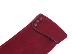 Tomily Womens Touch Screen Phone Fleece Windproof Gloves Winter Warm Wear - Wine Red