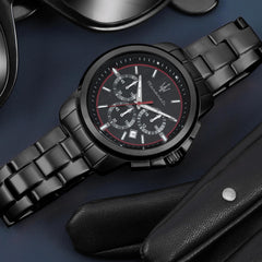 Maserati Herrenuhr Successo Limited Edition, Chronograph, Analog - R8873621027 - Black