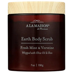 A LA MAISON Earth Body Scrub Amber Collection Natural Pumice Scrub with Shea Butter & Olive Oil – Gently Exfoliates & Softens Skin – French Formula – Plant-Based – 7 oz (Jasmine & Santal)