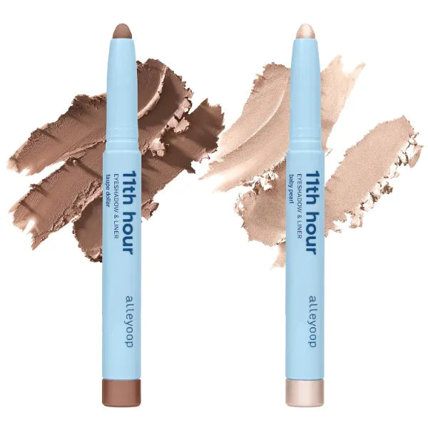 Alleyoop 11th Hour Cream Eyeshadow Sticks Bundle - Taupe Dollar (Matte) & Baby Pearl (Shimmer) - Waterproof, Smudge-Proof, Crease-Proof Eyeshadow for Over 11 Hours