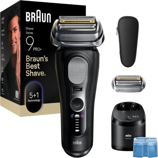 Braun Series 9 PRO+ Electric Shaver, Pro SensoAdapt, 6in1 SmartCare Center, Wet & Dry Razor, 9660CCPS, Black