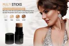 Mom's Secret Natural Organic Multi Cream Sticks, Highlighter and Bronzers 100% Natural, Vegan, Gluten Free, Cruelty Free, Made in the USA, 0.18 oz. (Dusk)