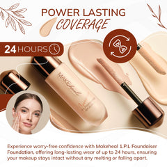 Makeheal 1.P.L Foundaiser Foundation SPF 20 PA++, Korean Foundation, Long-Lasting & Flawless Coverage, For Fair to Light Skin Tones, Dual-Function Foundation, (0.98oz) (19N - Purity)