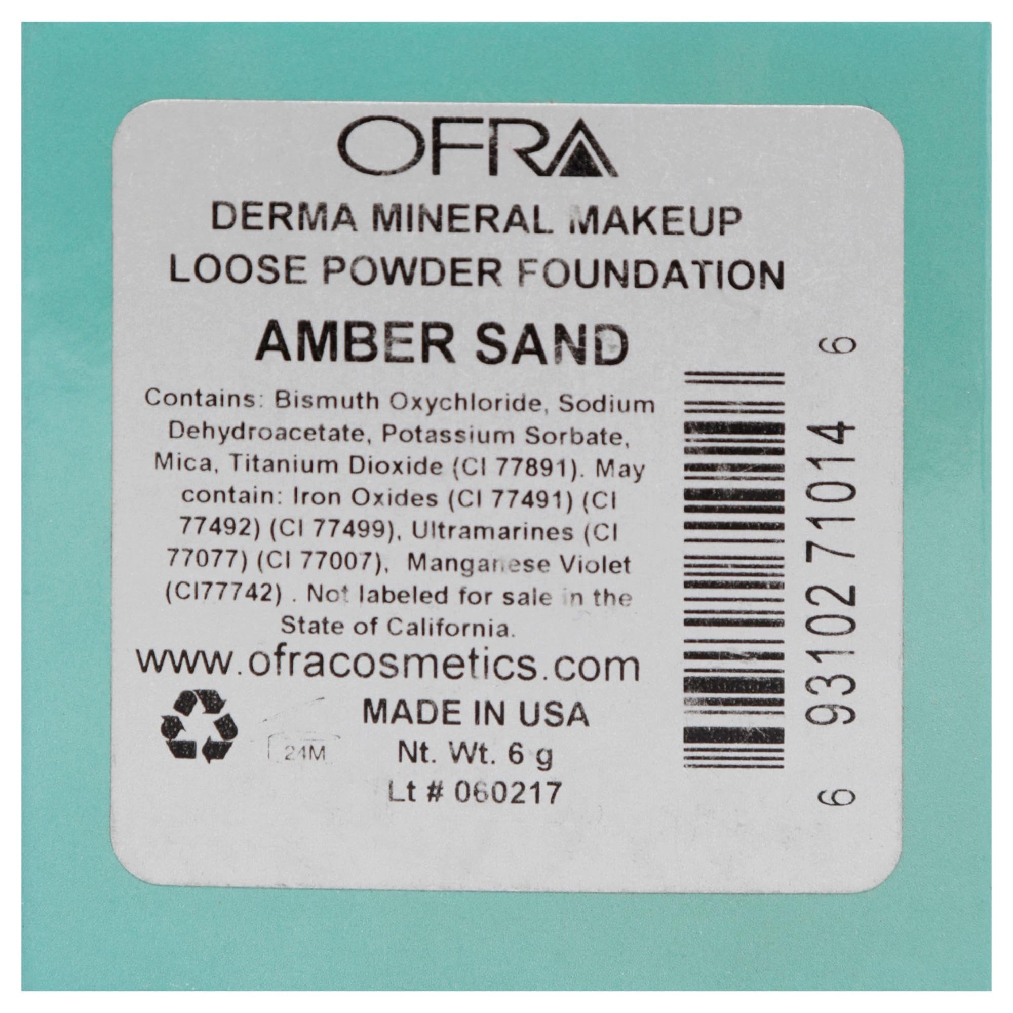 Ofra Derma Mineral Makeup Loose Powder Foundation Amber Sand For Women - 0.2 Oz, 0.2 Ounce