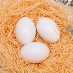 SALLYFASHION Easter Eggs Wooden Fake Eggs 9 Pieces -White Color
