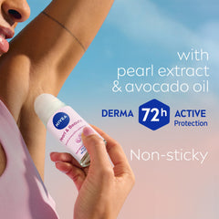 NIVEA Antiperspirant Roll-on for Women, Pearl & Beauty Pearl Extracts, 2x50ml