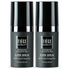 Tiege Hanley Anti Aging Face Serum for Men, Super Serum with Peptides, Retinyl Palmitate, and Sodium Hyaluronate to Firm Skin and Reduce Fine Lines, Men’s Skin Care, 0.5 Fl Oz, 2 Pack