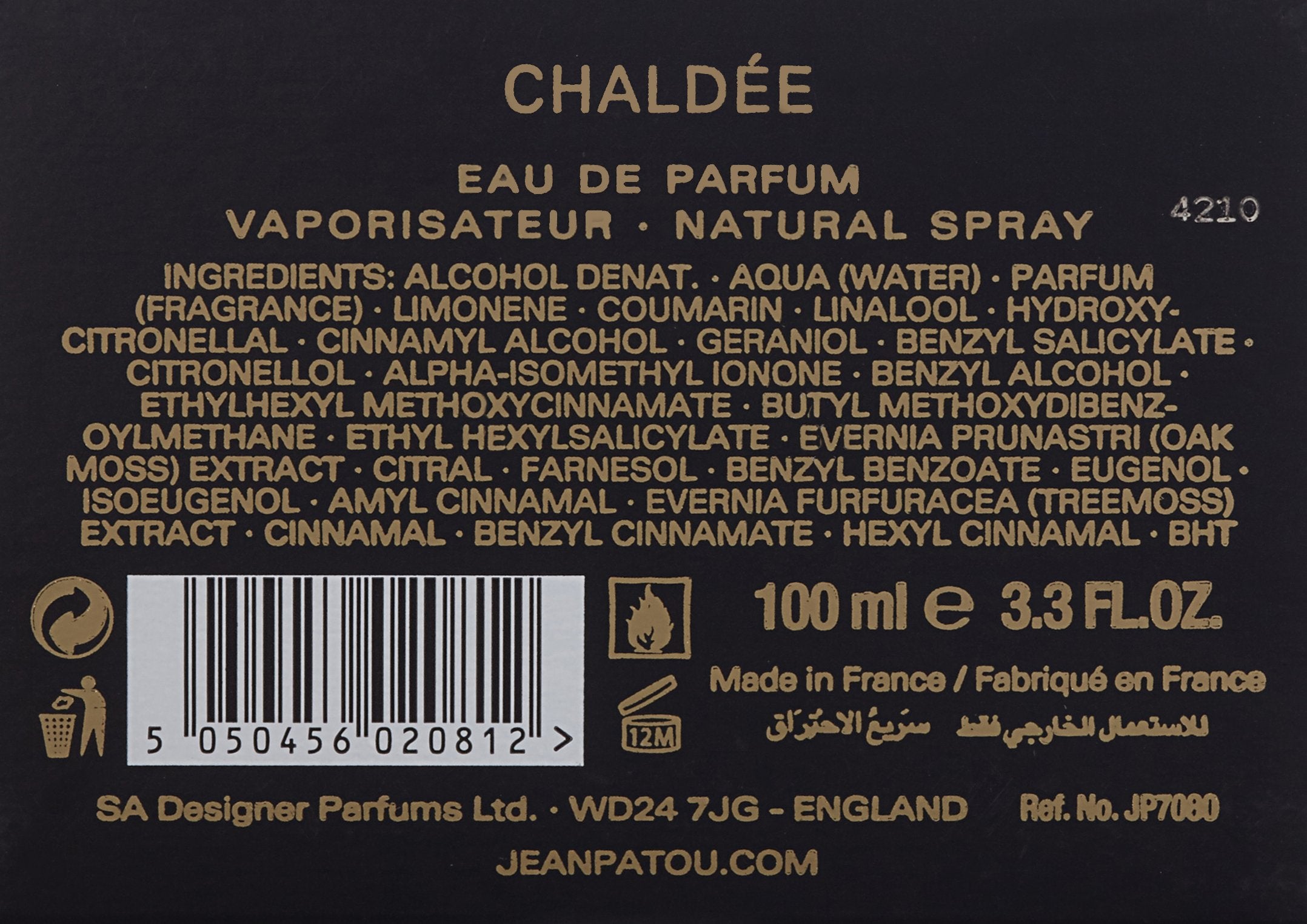 Chaldee by Jean Patou for Women - 3.3 oz EDP Spray