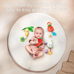 Baby Vegetable Hanging Rattle - Soft Plush Rattle Toy with Sound & Colors | Clip-on Pram Pushchair Sensory Toy for Newborns 6-12 Months