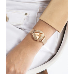 GUESS P RS GLD CS W/CRYS/SUN RS GLD LOGO DL/P RS GLD MESH BRCT