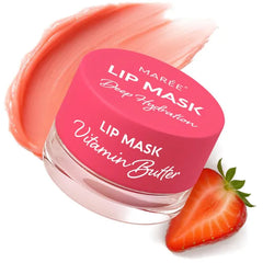 MAREE Lip Mask Overnight - Lip Moisturizer For Very Dry Lips - Hydrating Lip Butter Balm with Hyaluronic Acid & Collagen - Overnight Lip Treatment - Lip Sleeping Mask Repair