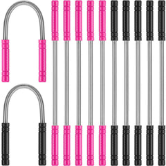 KASTWAVE 12 Pack Facial Hair Removal Spring Eyebrow Facial Epilator Threading Tool For Women Chin Cheek Beard Upper Lip (Rose Red, Black)