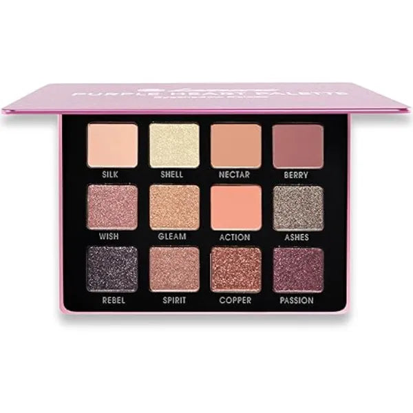 Lamora Pink Eyeshadow Palette 12 Soft Mauve Rose Shadows, Multi Use Eye Makeup Palette with Matte & Shimmer Finishes, Ultra Blendable Everyday Neutrals, Long lasting Wear, Travel Makeup with Mirror