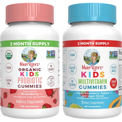 MARYRUTH'S Organics Multivitamin and Probiotic Gummies (Strawberry) for Kids | Clean Label Project Verified® | Vitamins for Gut Health, Immunity, & Overall Wellness | Vegan, Non-GMO, Gluten Free