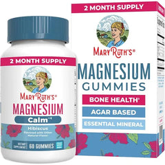 MARYRUTH'S Magnesium Calm Gummies, 50mg Magnesium Citrate, 60 Count, Vegan | Ages 14+, Bone Health, Healthy Muscle Relaxation Processes, Vegan, Non-GMO, Sugar Free