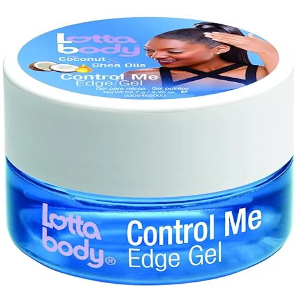 Lottabody Control Me Edge Gel with Coconut & Shea Oils, Long Lasting Smooth Hold, Non Flaking Edge Tamer for Sleek Natural and Relaxed Hairlines & Flyaway Control, 2.25 oz