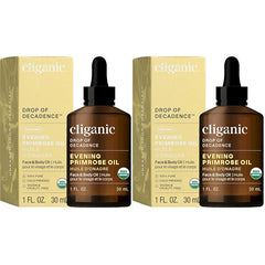 Cliganic Organic Evening Primrose Oil, 100% Pure (1oz) - For Hair & Face | Natural Cold Pressed Unrefined (Packaging May Vary) (Pack of 2)