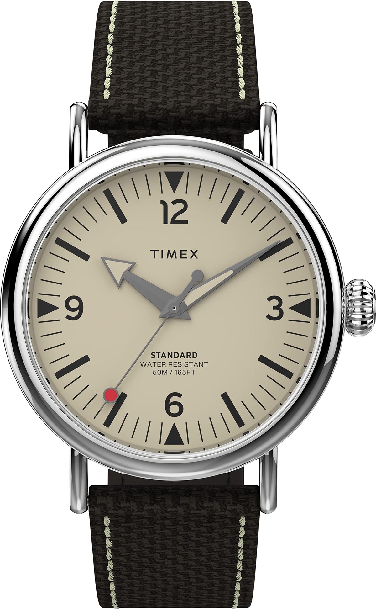 Timex Men's Standard 40mm Watch - Brown/Cream/Silver-Tone/Tan