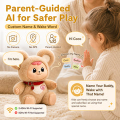 AI-Powered Plush Toy 11.8-Inch Interactive Talking Stuffed Animal Companion