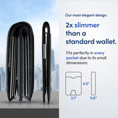 TRAVANDO AirTag* Wallet Mens Wallet with Money Clip Air Tag Wallet Card Holder RFID Blocking Bifold Gifts for Men, Black & Chess