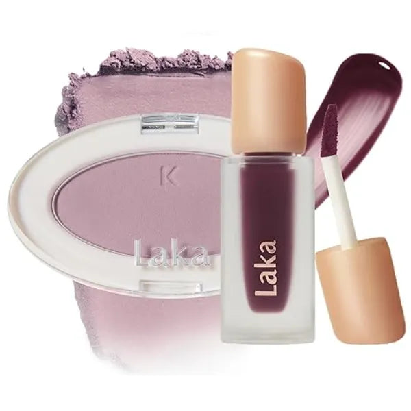 Laka Blush and Lip Duo Love Silk Blush #708 Poem & Fruity Glam Tint #123 Unsweet Berry