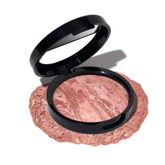 (Rose Bronze) - LAURA GELLER Baked Blush-n-Bronze Marbleized 2-in-1 Bronzer Blush Contour Face with a Radiant Flush, Rose Bronze