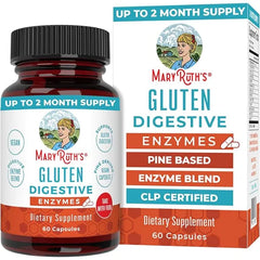 MARYRUTH'S Gluten Digestive Enzymes, Proprietary Enzyme Blend, 60 Count | Proprietary Enzyme Blend, Lactase, Glucoamylase, Protease, Cellulase