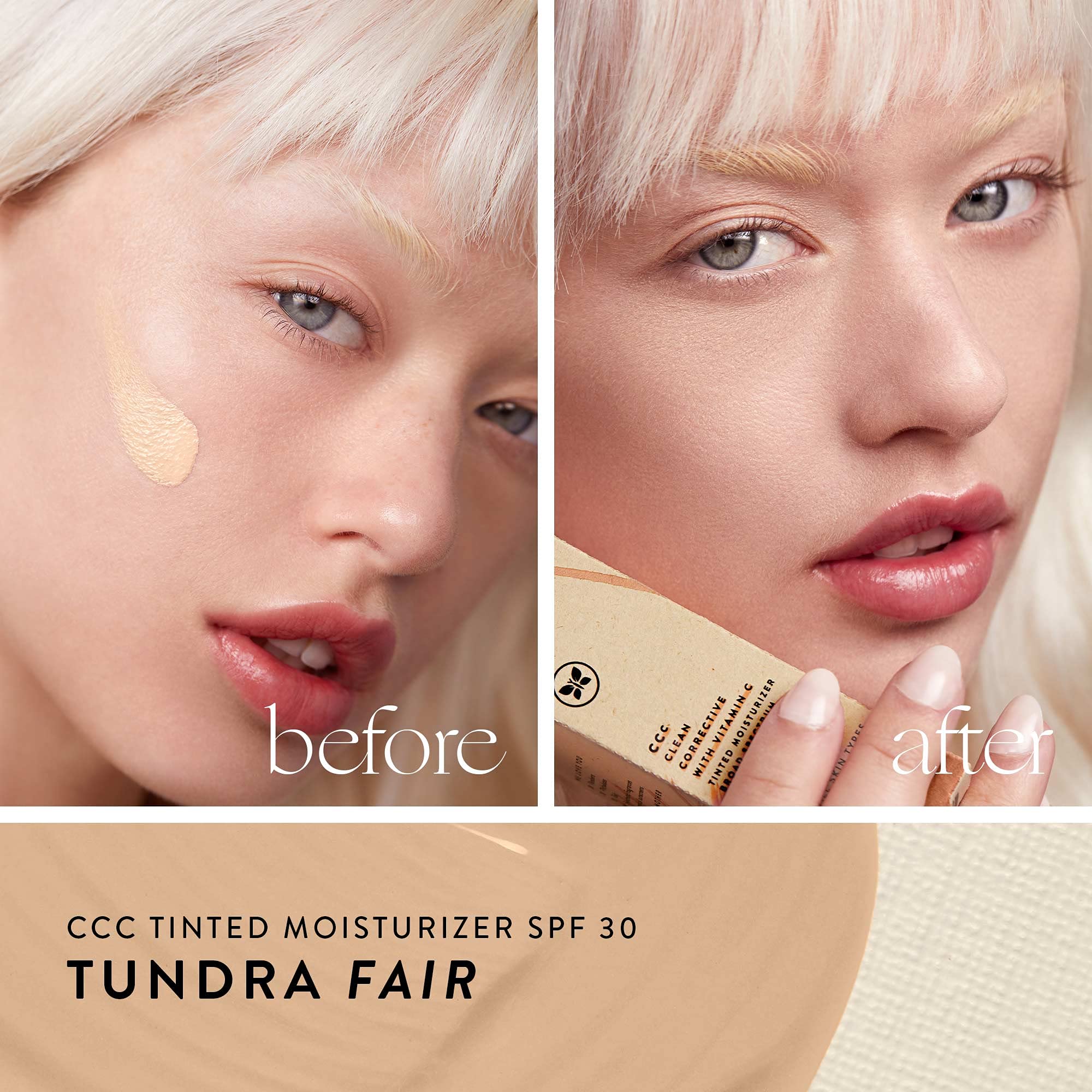 Honest Beauty CCC Clean Corrective with Vitamin C Tinted Moisturizer | Mineral SPF 30 | Vegan + Cruelty Free | Tundra Light, 1 fl oz