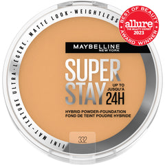 Maybelline New York Super Stay Up to 24HR Hybrid Powder-Foundation, Medium-to-Full Coverage Makeup, Matte Finish, 332, 1 Count, 1.5554 fl oz