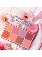 UCANBE 8-Color Blush & Contour Palette - Versatile Face Sculpting, Highly Pigmented Matte, Smooth Natural Finish, Long-Lasting Bronzer & Blush Powder. (Blush Palette, STUB083-02)