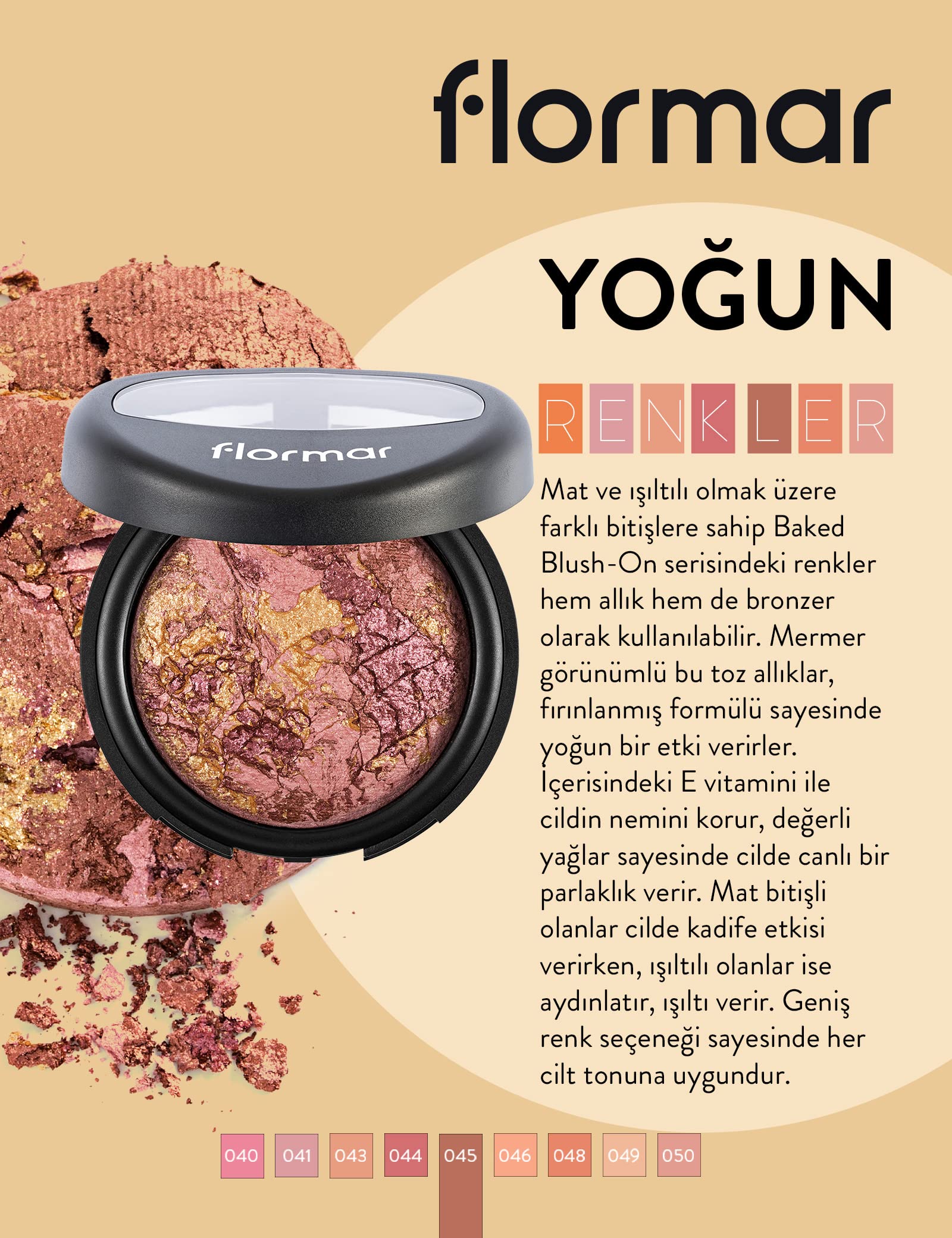 Flormar Excellent Coverage Blusher Terracotta 45