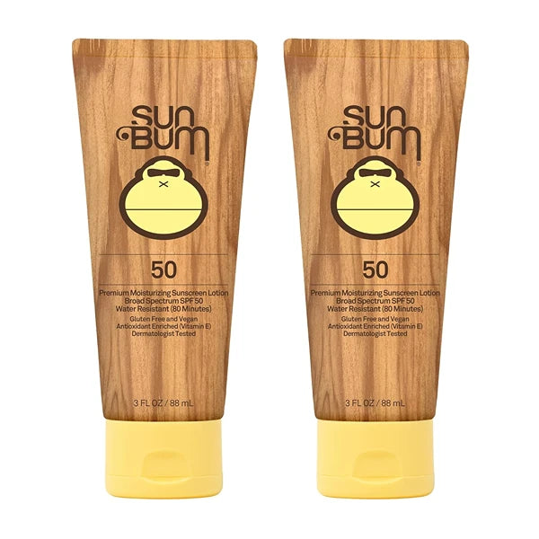 Sun Bum Original SPF 50 Sunscreen Lotion, 3 oz (Pack of 2) – Broad Spectrum UVA/UVB Protection, Vegan, Hawaii 104 Compliant, With Vitamin E