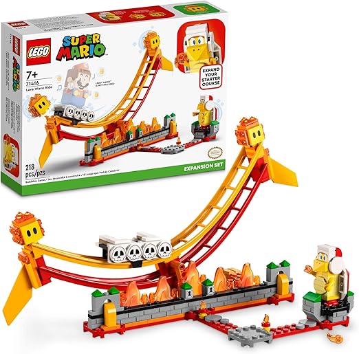 LEGO 71416 Super Mario Lava Wave Ride Expansion Set, Building Toys for Kids with Fire Bro and 2 Bubble Figures, Collectible Gifts to Combine_with a Starter Course Game