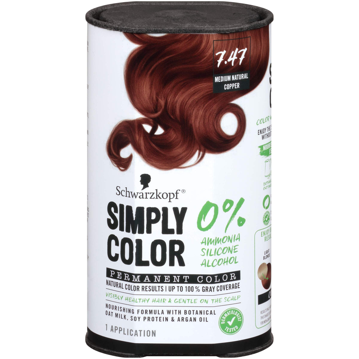 Schwarzkopf Simply Color Permanent Hair Color, 7.47 Medium Natural Copper