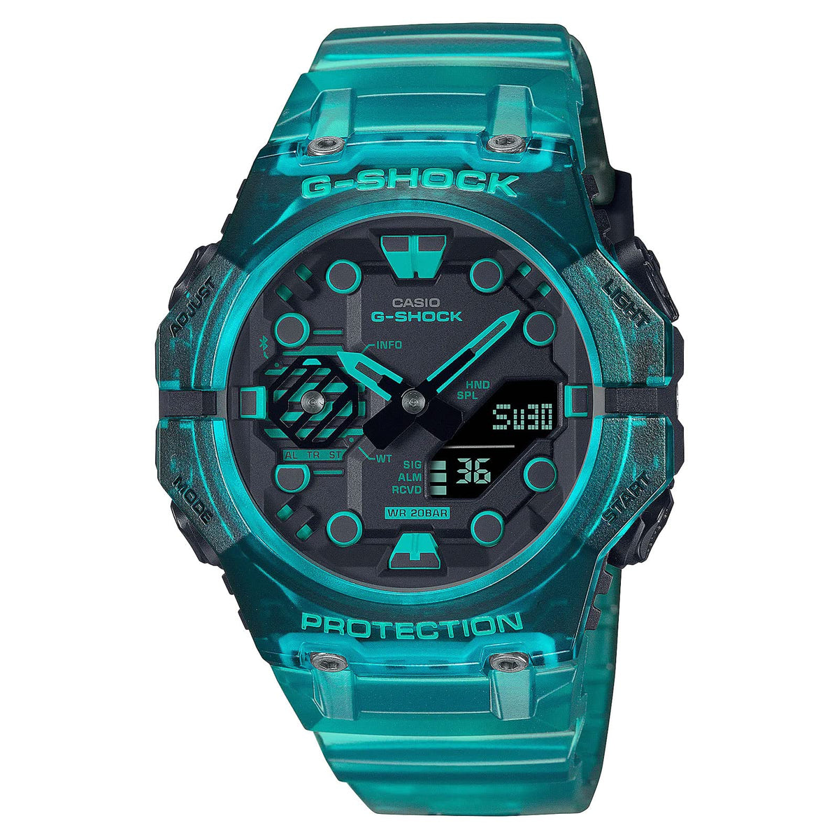 G-Shock Casio Men's GAB001G-2A Clear Green Analog-Digital Watch, Clear Green, One Size, Tap