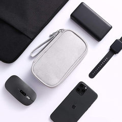 ELECDON Travel Cable Bag Small Electronic Accessories Storage Pouch for Hard Drive Charger Earphone USB SD Card Light Grey