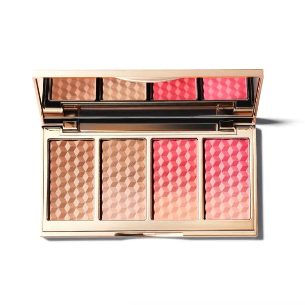 ICONIC LONDON Get Cheeky Face Powder Palette | Includes Four Soft Matte and Shimmer Shades, Glowy Makeup Look, Cruelty Free, Vegan Makeup