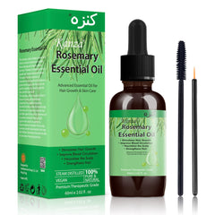 KANZA -Rosemary Essential Oil 60ml & Hair Roller | Hair Growth Serum,Scalp and Hair Strengthening Oil | Rosemary Essential Oil for Hair Growth and Treatment | Pure Organic Rosemary Oil