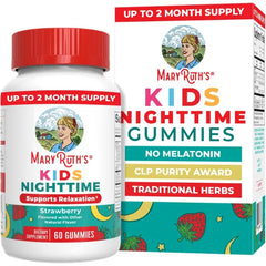 MARYRUTH'S Kids Nighttime Gummies for Ages 4+, No Melatonin, Sugar Free | Sugar Free, NO Melatonin with L Theanine, Lemon Balm, Chamomile, Vitamin B6