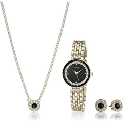 Armitron Women's Genuine Crystal Accented Bracelet Watch and Jewelry Set, 75-5796