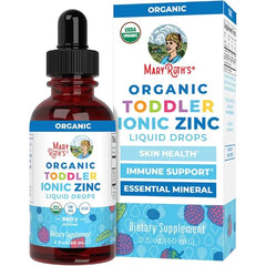 MARYRUTH'S Organic Toddler Zinc Liquid Drops, Berry Flavor, Vegan, 2 Fl Oz | Immune Support Supplement, Skin Health, Vegan, Formulated for Ages 1-3, 1 Month Supply