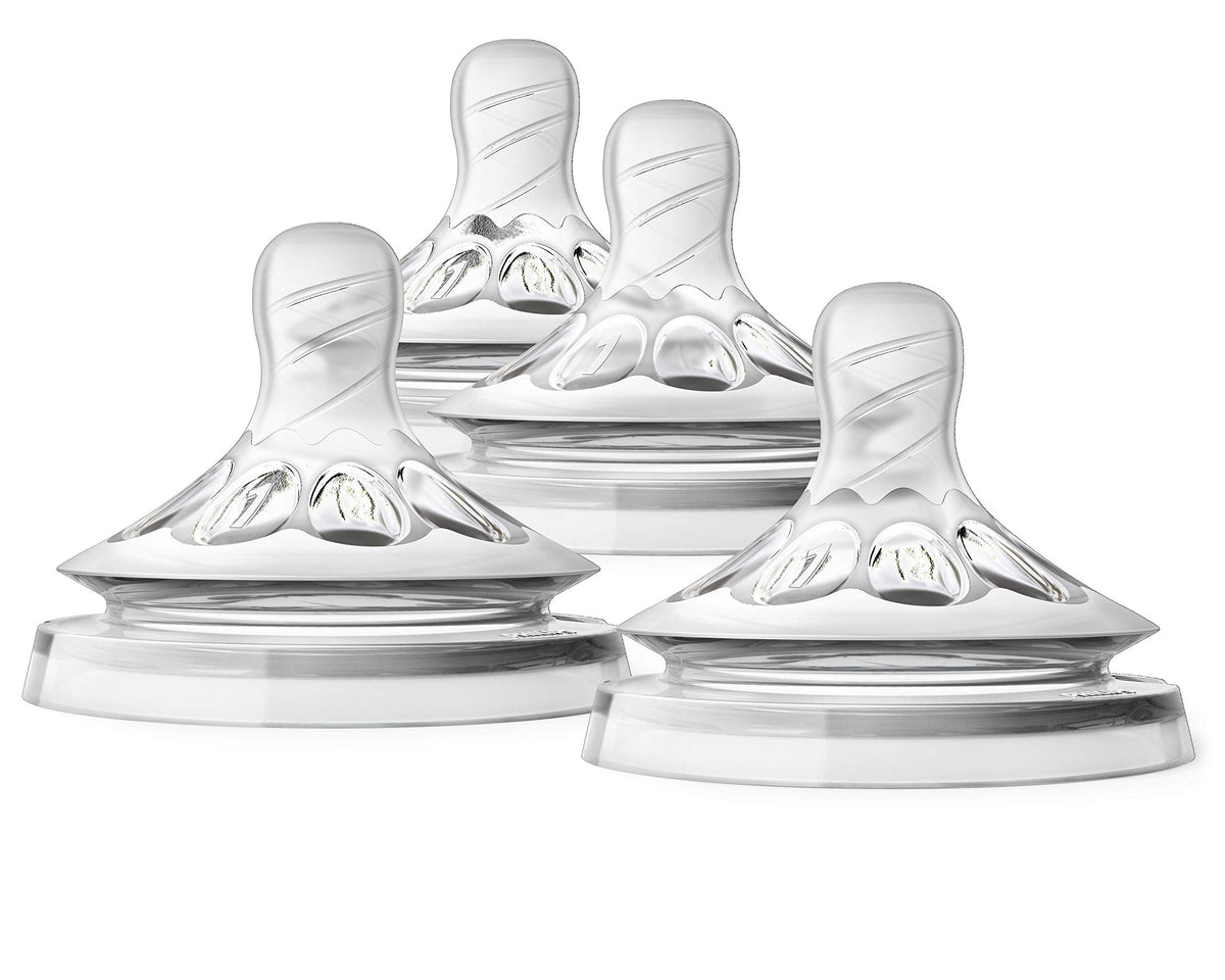 Philips Avent Natural Baby Bottle Newborn Flow , 0M+, 4pack, Flow 1, SCF651/43