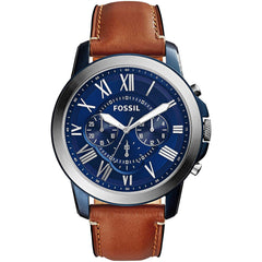 Fossil Grant Blue Dial Leather Strap Men's Watch FS5151