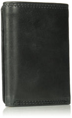 Timberland PRO mens Leather RFID Trifold Wallet With ID Window Wallet - Black/Brandy