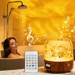 CHLORANTHUS Spa Like Shower Lamp, Bluetooth Speaker Waterproof Lamp, Rechargeable Lumena Lamp with Remote & Touch Control, 16 Colors Ocean Wave Projector Light with White Noise for Shower, Bathroom, Bathtub