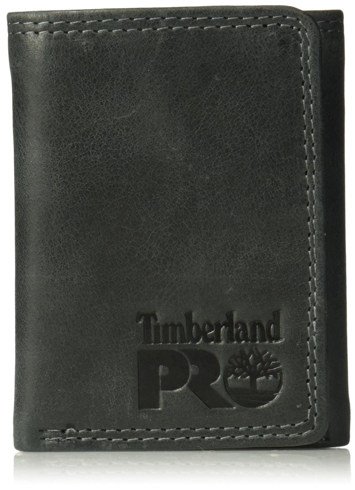 Timberland PRO mens Leather RFID Trifold Wallet With ID Window Wallet - Black/Brandy