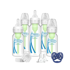 Dr. Brown's Dr. Brown Natural Flow Anti-Colic Options+ Narrow Baby Bottle Gift Set with Advantage Pacifier, and Bottle Travel Caps