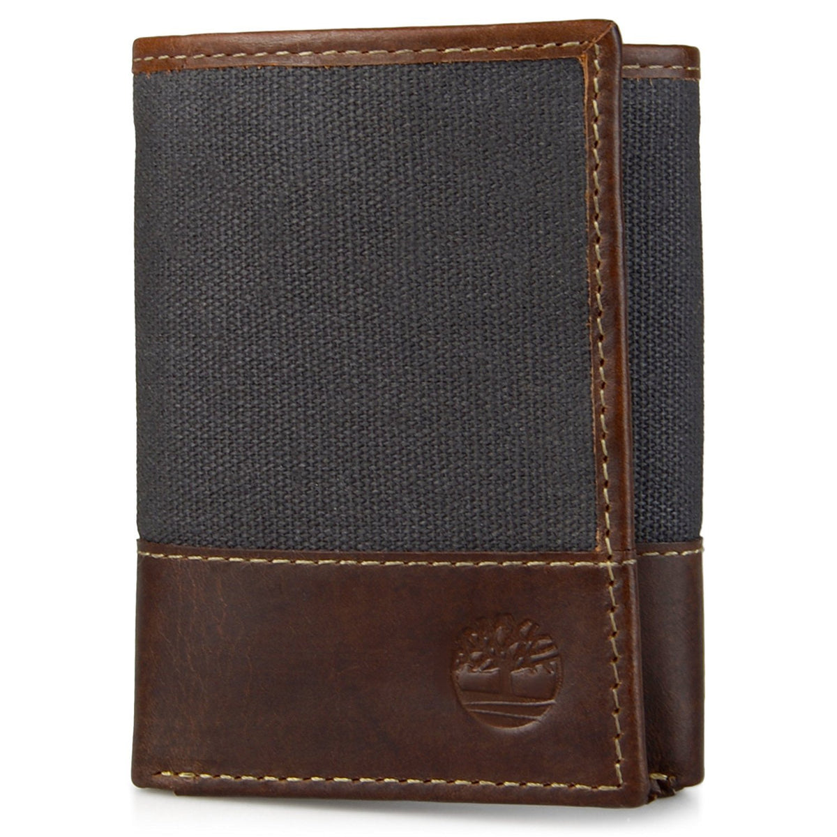 Timberland Men's Canvas & Leather Trifold Wallet - Blue