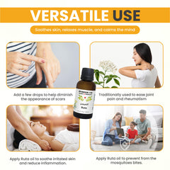 Drsous Ca Organic Ruta Essential Oil 30ml | 100% Pure Cold Pressed Ruta Graveolens Therapeutic Grade Oil for Skin care, Relaxation & Wellness | Made in Palestine